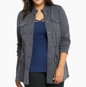 Torrid French Terry Military Jacket Plus Size 00